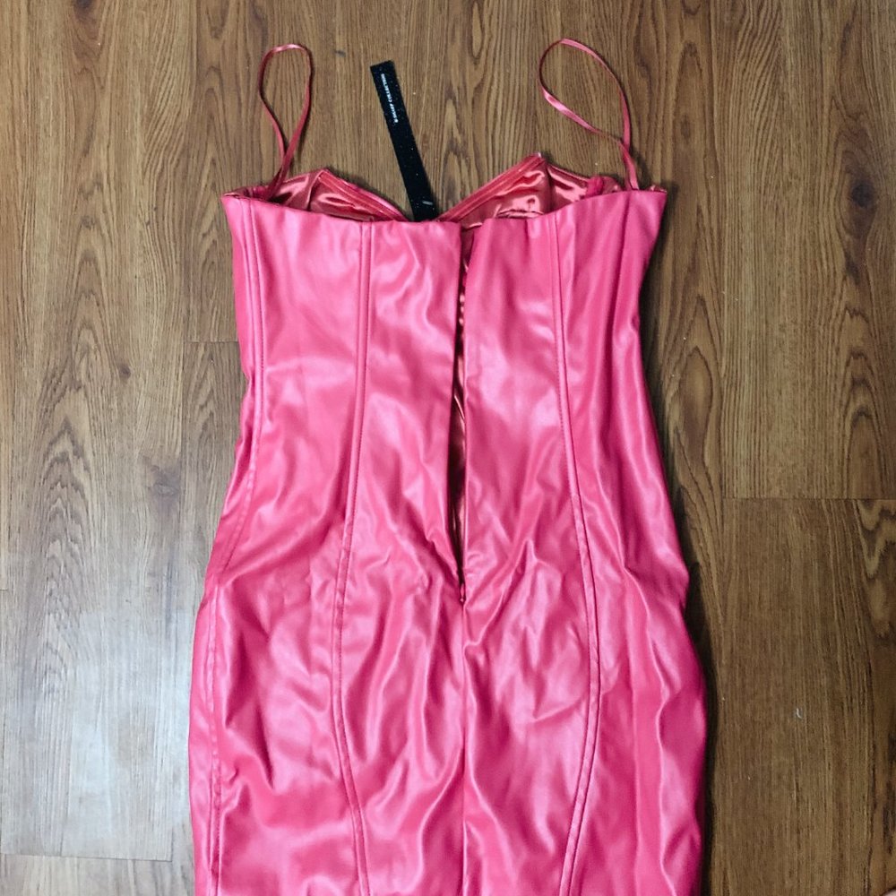 Dollskill faux leather body-con dress in pink - Picture 5 of 5